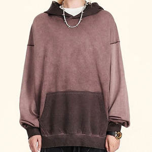 Sweat-shirt à capuche tendance délavé à l'acide, look vintage unique, streetwear confortable, épaules tombantes, femme, hiver, tissu en molleton - Product Image 1