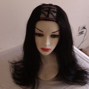 100% perruque de cheveux humains Style de vague naturelle de haute qualité cheveux raides Upart main attachée fermeture vague profonde vendeurs transparents offerts - Product Image 4