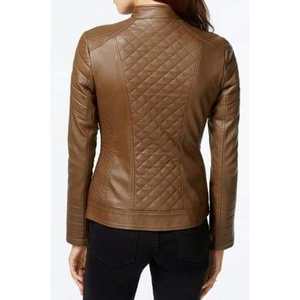 Nouveau design en cuir véritable fermeture éclair respirant femmes veste d'hiver fille style moderne et intérieur extérieur poches OEM en gros 2024 - Product Image 3