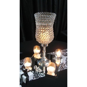 Candelabros DE HURACANES DE Metal de cristal plateado para centros de mesa decoración de Navidad DE BODA soporte de vela alto - Product Image 2