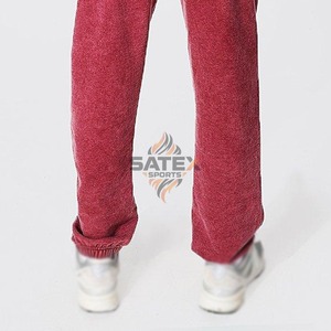 Pantalones Deportivos de Forro Polar para Hombre, Corte Ajustado, Lavado Ácido, de Alta Calidad, con Bordado y Cierre con Cordón - Product Image 3