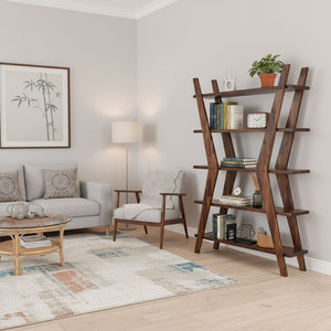 Melaleuca Wood 5-Tier Space-saving Decorative <b>Shelf</b> KS68236 100x30x160cm - Product Image 3