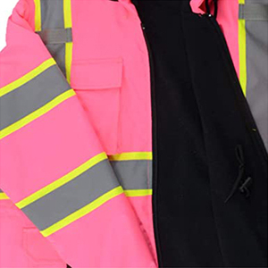 Veste de sécurité bleue haute visibilité avec rayures réfléchissantes Accents jaunes Vêtements de travail à capuche imperméables pour la protection extérieure - Product Image 5
