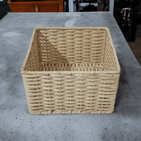 Panier de pique-nique carré UPOD en bambou naturel, rotin et jonc de mer, tressé à la main, art populaire indien, avec compartiments, écologique, direct usine
