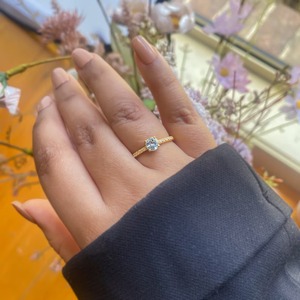 Anillo de Compromiso Vintage para Mujer, Chapado en Oro Rosa, Plata de Ley, Topacio Azul Natural, Gema India, Certificado por Terceros - Product Image 2