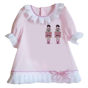 Casse-Noisette de créateur mignon pour bambins Motifs de broderie à paillettes Robes pour enfants Robes de poète de Noël à manches longues pour filles Vêtements pour enfants - Product Image 5