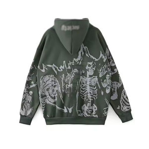 Sweats à capuche zippés décontractés pour hommes Nouveau motif solide tendance Coton Polyester Taille personnalisée Hiver Col à capuche en vente - Product Image 2