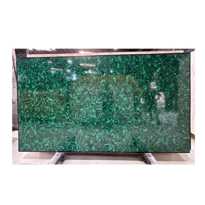 Dalle de pierre semi-précieuse malachite verte personnalisée pour la décoration murale de la maison et de l'hôtel dalle de pierre naturelle - Product Image 1