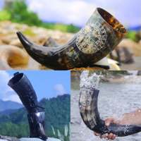Corne à boire animale bon marché fabriquée à la main | Corne à boire de bière médiévale Viking 100% naturelle pour cadeau d'affaires | Cornes de vache à boire
