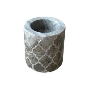 Porte-bougie chauffe-plat en marbre métallique haut de gamme, conçu pour une décoration intérieure luxueuse, design écologique, surface polie, rehausse l'ambiance chaleureuse - Product Image 1