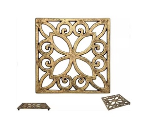 Tasse à thé en métal irrégulière sous-verre tapis et tampons tasse à café soucoupes plats en métal sous-verre - Product Image 3