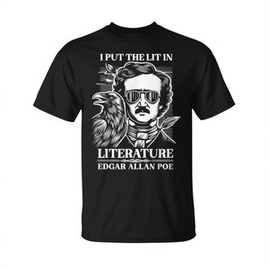 T-Shirt 'Nevermore' di Edgar Allan Poe: Rendendo Omaggio al Patrimonio Letterario con un Tocco Moderno - Product Image 2