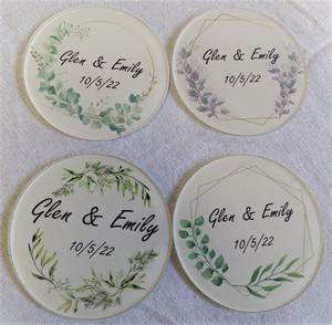 Dessous de verre esthétiques en acrylique personnalisés pour la maison, les tables basses, les bureaux et les événements Modèles ronds et carrés disponibles - Product Image 5