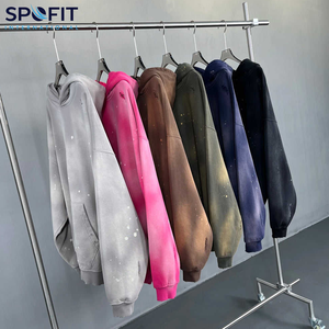 Sudaderas con capucha desgastadas lavadas con ácido, sudaderas con capucha Sun Fade hechas a medida para hombres y mujeres, ropa de calle desgastada de gran tamaño, sudadera con estampado de pintura - Product Image 6