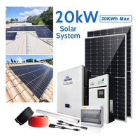 Système solaire à onduleur hybride 20KW avec batteries au lithium 48V 100Ah Panneau semi-mono Protection murale IP65 Gamme 5 KW-30 KW