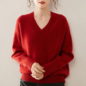 <span class=keywords><strong>เสื้อ</strong></span>โค้ทไหมแคชเมียร์ถักแบบหลวม สไตล์วีเนค แขนยาว อุ่นสบาย สำหรับฤดูหนาว  รับสกรีนโลโก้  สำหรับผู้หญิง - Product Image 6