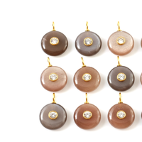 Pendentif en pierre de lune chocolat naturelle incrustée, bijoux en pierres précieuses faits à la main, pendentif en argent sterling 925, breloques pour bijoux en gros