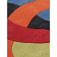 Hochwertiger Mehrfarbiger 100% Woll-Handgetufteter Moderner Blumenteppich für Zuhause, Gebet und Küche - Haustierfreundlich & Waschbar