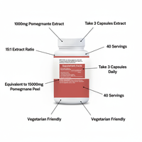 Natuurlijk Rood Granaatappelpoeder Granaatappel Fruitextract 500mg Private Label Granaatappel Extract Capsules