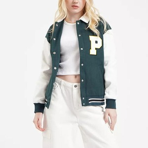Pakistan fournisseur meilleure qualité femmes hiver Varsity vestes chaud Hip Hop Street Style vente directe brodé peau de mouton - Product Image 3