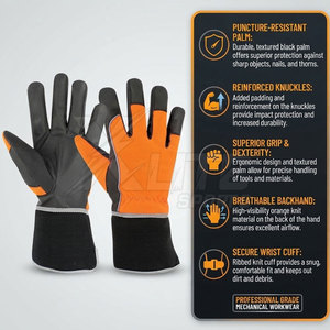 Gants de travail pour garage très demandés, gants mécaniques avec une forte adhérence de la paume pour la réparation automobile, le service automobile, l'atelier et les travaux avec des outils. - Product Image 4