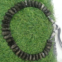 Collier bib de luxe en obsidienne noire naturelle de haute qualité, style Cléopâtre égyptienne, pour mariage et plage