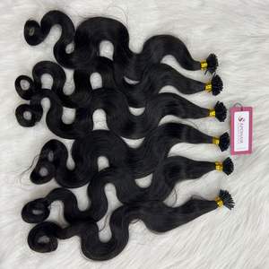 Wholesale Raw Vietnamese Hair Vendor Micro Links Tip 100 Strands Virgin Water Body Wave I Tip Human Hair Extension - Product Image 4