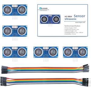 ELEGOO - Módulo de Sensor de Distancia Ultrasónico HC-SR04 de 5 V CC, Compatible con UNO MEGA R3 Nano Robot XBee ZigBee, 5 Unidades - Product Image 1