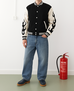 แจ็คเก็ตเบสบอลทรงวาร์ซิตี้แบบหลวม สไตล์สปอร์ต สำหรับผู้ชาย รุ่นใหม่มาแรง ปักลายตามสั่ง เคลือบผิว สำหรับฤดูหนาว ขายส่ง กำลังเป็นที่นิยมทั่วโลก - Product Image 3