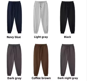 Pantalones de chándal de otoño para hombre, casuales, rectos, lisos, holgados, de cintura media, con cordón, de forro polar grueso, cortavientos, de secado rápido y antipilling. - Product Image 5