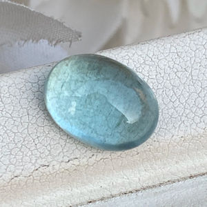 Piedra de cabujones de forma ovalada de Aguamarina de Color superior Natural con buen brillo Piedra preciosa suelta para hacer joyas 4,94 quilates - Product Image 1