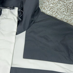 Chaqueta Bomber Negra y Blanca para Hombre, Diseño Colorblock con Capucha, Media Cremallera Frontal, Tejido de Lana, Impermeable, Reversible, Ligera, para Invierno - Product Image 3