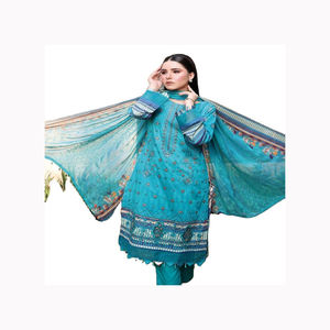 Precio al por mayor de 3 piezas de diseñador indio paquistaní moda Salwar Kameez seda de alta calidad Georgette algodón lino para - Product Image 6