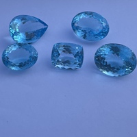 10 20 50 Carat Taille Naturel Bleu Topaze Pierre À Facettes Grande Taille Ovale Rond Poire Coupe Gemme Lâche Semi Précieuse Pierre Bijoux Nouveau