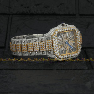 Nueva llegada de lujo de alta calidad Moissanite diamante reloj de cuarzo diseño de esqueleto de cristal inteligente prestigio 'iced Out' estilo adultos - Product Image 6
