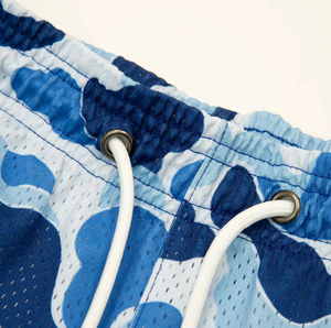 Basket-ball deux poches à ourlet latéral profond été basique hommes maille Shorts coupe courte Polyester maille Shorts haute qualité maille Shorts - Product Image 5