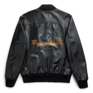 Veste Letterman légère en cuir pour hommes de haute qualité doublure en polyester col montant grands panneaux haute visibilité côté arrière - Product Image 1