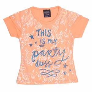 Camiseta de manga corta con purpurina para niñas - Melocotón - Product Image 1