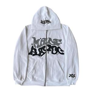 Sudadera con capucha de manga larga recortada de gran tamaño de invierno informal, sudadera con estampado de animales bordado, logotipo frontal de punto de longitud larga - Product Image 5