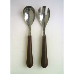 Ensemble de serveur à salade argent, style moderne, en acier inoxydable, avec conception unique faite à la main, couverts de haute qualité pour restaurant, maison de mariage - Product Image 5