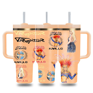 Nouvel arrivage – Faible MOQ – Logo personnalisé – <span class=keywords><strong>Carafe</strong></span> isotherme sous vide 40oz Karol G Designer pour boissons chaudes et froides avec boîte cadeau - Product Image 6