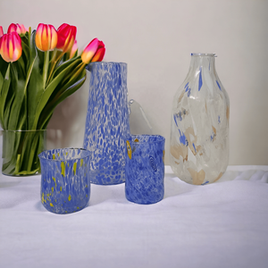 Maceta moteada transparente, jarrón cilíndrico de vidrio, florero de elección de tamaño múltiple, centro de mesa, decoración del hogar, maceta de interior artificial de lujo - Product Image 6