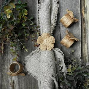 Anneau de serviette en rotin artisanal avec motif floral pour la décoration de table bohème et l'arrangement festif des repas en provenance d'Inde - Product Image 3