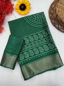 Viscose traditionnelle indienne de coton de Mul avec le fabricant et le fournisseur de mode de femme de Saree d'impression de Bandhej de Surat - Product Image 2