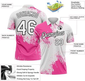 Polo con estampado personalizado para hombre y mujer, uniformes deportivos con cuello de manga corta OEM, venta directa de fábrica - Product Image 3
