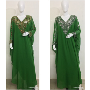 Boho Embellished Islamic <b>Robes</b> New Kaftan Abaya Long Sleeve Floral Embroidery Vintage Elegant Beaded Modest Evening Vacation - Product Image 2