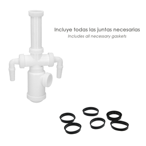 Sifone Estensibile per Bottiglia 1 1/2" Uscita O/ 40mm 2 Prese per Lavatrice - Product Image 4