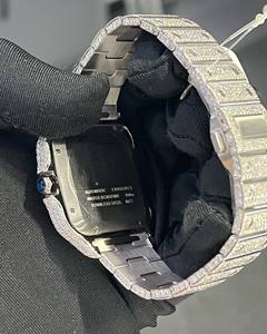 Hot Selling Miyota Moissanite Stainless Steel Analog Glass Fully Iced-Out Square Mechanical Luxury <b>Watch</b> <b>Men</b> Roman Pointer - Product Image 4