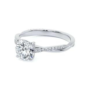 Anillo de diamante cultivado en laboratorio redondo de 6mm, joyería de compromiso de diamante cultivado en laboratorio de 10K, certificado IGI, Diamante F, Color VS1, claridad - Product Image 5