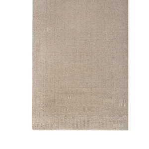 Tapis en laine tissé à la main Contour Ivory, coton biologique, matériaux recyclés, couleur unie, rectangulaire, pour couloir ou chambre, 9x12 - Modèle Hwl-475 - Product Image 4